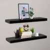 Image de vidaXL Étagères murales flottantes 2 pcs Noir