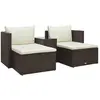 Image de vidaXL Salon de jardin 5 pcs - Marron