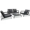 Image de vidaXL Salon de jardin 4 pcs avec coussins - Aluminium