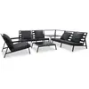 Image de vidaXL Salon de jardin 5 pcs aluminium gris foncé