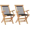 Image de vidaXL Chaises pliables jardin Bois teck et corde - Lot de 2