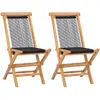 Image de vidaXL Chaises pliables de jardin lot de 2 - Teck et corde