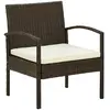 Image de vidaXL Chaise de jardin avec coussin - Marron
