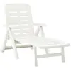 Image de vidaXL Chaise longue Blanche