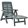 Image de VIDAXL Chaise longue pliable Vert