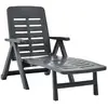 Image de vidaXL Chaise longue pliable - Anthracite