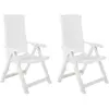 Image de Vidaxl Plastique Chaises de jardin inclinables - Lot de 2 - Blanc