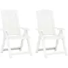 Image de vidaXL Chaises inclinables - Ensemble de 2 - Plastique blanc