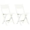 Image de vidaXL Chaises pliables de jardin 2 pcs - Plastique Blanc