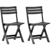 Image de vidaXL Chaises pliables jardin lot de 2 - Anthracite