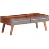 Image de VidaXL Table Basse Gris - Bois Massif