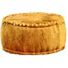 Image de vidaXL Pouf Rond Velours - Moutarde