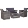 Image de Salon de jardin vidaXL résine tressée gris 4 pcs