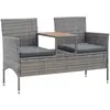 Image de vidaXL Banc de jardin avec table à thé - Poly rotin