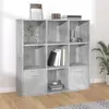 Image de vidaXL Bibliothèque Gris béton Bois ingénierie