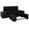 Image de vidaXL Salon de Jardin 3 pcs - Noir