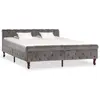 Image de vidaXL Cadre de lit Velours - Gris - 160x200 cm