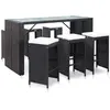 Image de vidaXL Ensemble de bar 7 pcs Résine tressée