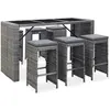 Image de vidaXL Meuble de bar de jardin - Résine tressée gris