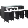 Image de vidaXL Ensemble de bar d'extérieur 9 pcs - Résine tressée - Noir