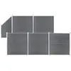 Image de vidaXL Clôture WPC 5 Carré + 1 Incliné 965x186 cm Gris