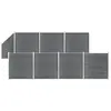 Image de VIDAXL Clôture WPC 7 Carré + 1 Incliné - Gris