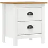 Image de vidaXL Table de chevet Hill - Blanc et marron miel