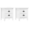 Image de vidaXL Tables de chevet Hill 2 pcs Blanc