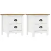 Image de vidaXL Tables de chevet Hill - Blanc