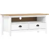 Image de vidaXL Meuble TV Hill Range - Blanc/Miel