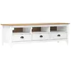 Image de vidaXL Meuble TV Hill Range Blanc Bois de pin
