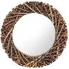 Image de vidaXL Miroir rond 60 cm - Teck