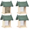 Image de vidaXL Mangeoires à oiseaux 4 pcs - Bois de sapin