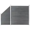 Image de vidaXL Clôture WPC 1 Carré + 1 Incliné 273x186 cm Gris