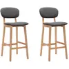 Image de vidaXL Tabourets gris foncé tissu