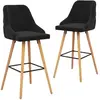 Image de vidaXL Tabourets de Bar Noir Velours - Lot de 2