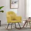 Image de VidaXL Chaise à bascule - Jaune Moutarde Velours