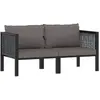 Image de vidaXL Canapé 2 Places - Résine Tressée Anthracite