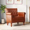 Image de VidaXL Fauteuil marron cuir de chèvre véritable