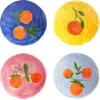 Image de 4 assiettes à motifs colorés orange 16 cm - &Klevering