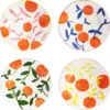 Image de 4 assiettes à motifs orange 22 cm Orange Twig - &Klevering