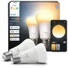 Image de Philips Hue Ampoule connectée à lumière blanche réglable White Ambiance A60 - 810 lm - Lot de 2 - Blanc