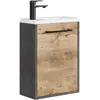 Image de Badplaats Meuble Lave-mains Florence 40 x 22 cm - Gris avec Chêne Châtaignier