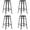 Image de VidaXL Tabourets Bar Noir Acier (Lot de 4)