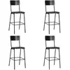 Image de VIDAXL Chaises Bar Lot de 4 Noir