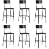 Image de vidaXL Chaises de bar lot de 6 - Contreplaqué Noir
