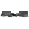 Image de vidaXL Salon de jardin 5 pcs - Résine tressée Gris