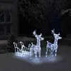 Image de vidaXL Rennes et traîneau LED 160 - blanc froid