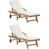 Image de vidaXL Chaises longues bois - Crème