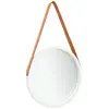 Image de vidaXL Miroir mural avec sangle Blanc 40 cm